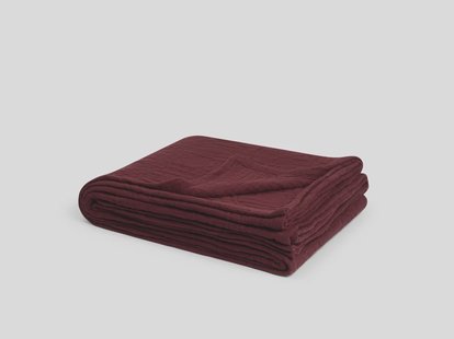 Yumeko Sprei mousseline katoen arch bordeaux 200x230 100% biologisch katoen (mousseline)