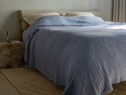 Yumeko Sprei mousseline katoen arch lavender blue 100% biologisch katoen (mousseline)