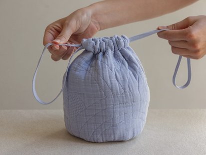 Yumeko Pouch mousseline katoen arch lavender blue 100% biologisch katoen (mousseline)