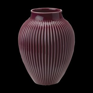 Knabstrup Keramik Knabstrup vaas geribbeld 20 cm Berry