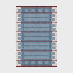 Layered Röllakan Iris wollen vloerkleed Petrol, 200x300 cm