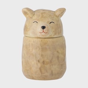 Bloomingville Puk pot met deksel Ø7 cm Bruin