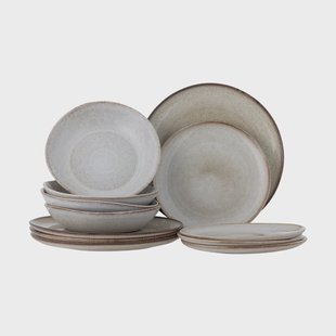 Bloomingville Sandrine servies 12-delig Natuur