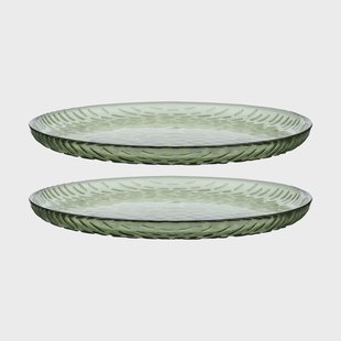 Marimekko Syksy glazen borden Ø17 cm 2-pack Olive