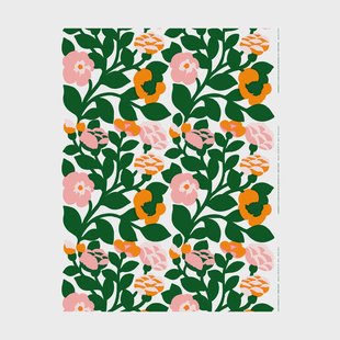 Marimekko Green green stof Groen-oranje