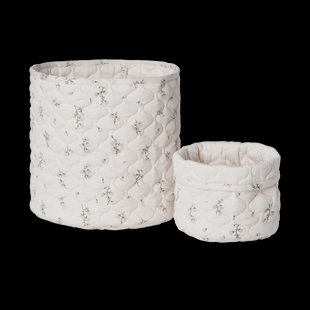 Garbo&Friends Bluebell satijnen gewatteerde mand 2-delig 20xØ20 cm + 30xØ30 cm