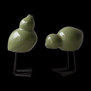 DBKD DBKD Swedish Birds paasdecoratie 2-pack Shiny green