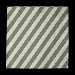 DBKD Stripe papieren servet 33x33 cm 20-pack Green