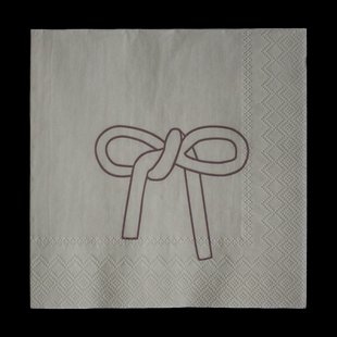 DBKD Bow papieren servet 33x33 cm 20-pack Beige