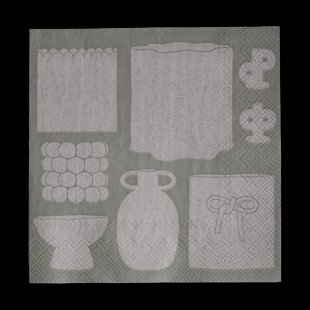 DBKD Illustration papieren servet 33x33 cm 20-pack Beige