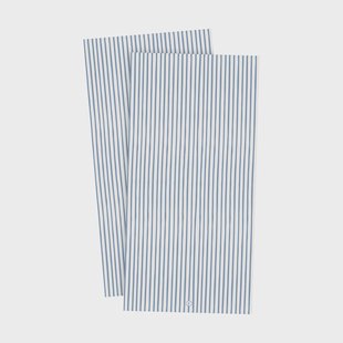 ERNST Ernst servet gestreept 10x20 cm 20-pack Lichtblauw-wit