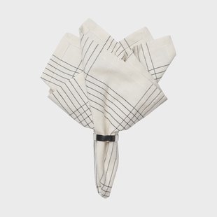 Broste Copenhagen Alice stoffen servet 45x45 cm Black-natural