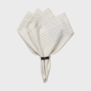 Broste Copenhagen Alice stoffen servet 45x45 cm Dusty blue-natural