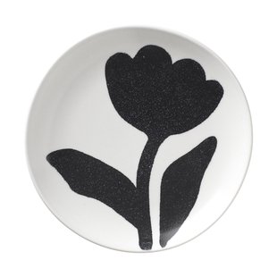 Broste Copenhagen Flora bord Ø15 cm Black-off white