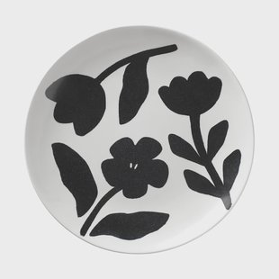 Broste Copenhagen Flora bord Ø26 cm Black-off white