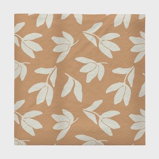 Broste Copenhagen Herbert papieren servetten 33x33 cm 20-pack Cinnamon sand-off white