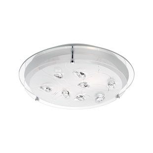 Nova Luce Vedere - plafondverlichting - Ø 31,5 x 6 cm - wit en chroom