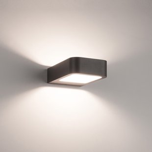 Nova Luce Acqua - buiten wandverlichting - 12 x 18 x 5 cm - 6W LED incl. - IP54 - donkergrijs