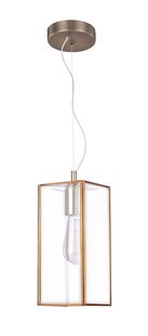 Nova Luce Flavio - hanglamp - 32 x 13 x 130 cm - transparant en antiek messing