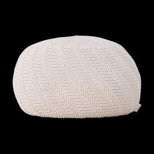 Dina ronde gebreide poef crème - Ø 45 cm