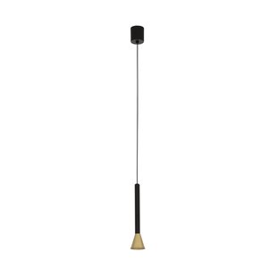 Nova Luce Navan - hanglamp - Ø 6 x 150 cm - 6W LED incl. - zwart en messing