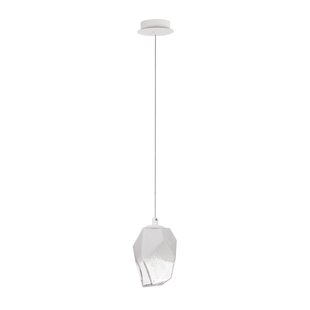 Nova Luce Ice - hanglamp - Ø 12 x 180 cm - wit en transparant