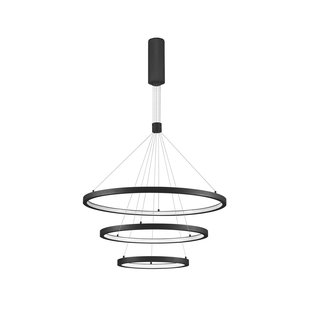 Nova Luce Empatia - hanglamp - Ø 80 x 150 cm - 108W dimbare LED incl. - zand zwart