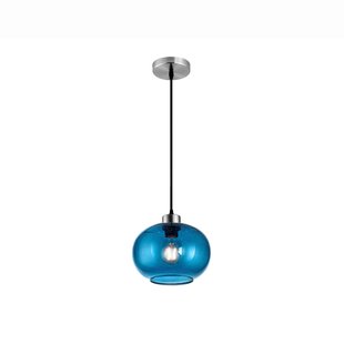 Nova Luce Jade - hanglamp - Ø 30 x 120 cm - blauw glas