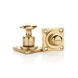 De Oude Deurklink Klassieke WC draaiknop messing gelakt vierkant