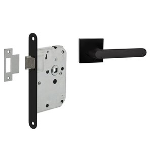 Mooi Deurbeslag Deurbeslag set loopslot en deurklink Linee zwart