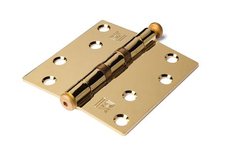 Dulimex Kogellagerscharnier 89x89mm rechte hoeken RVS vermessingd tot 80 kilo