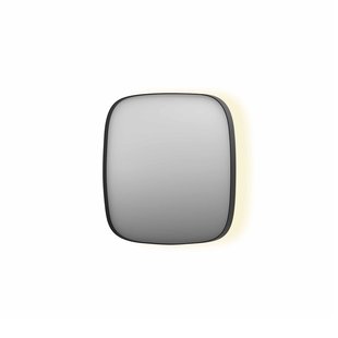 Spiegel INK SP30 40x4x40 cm incl. Indirect LED-Verlichting Rondom en Spiegelverwarming Geborsteld Metal Black