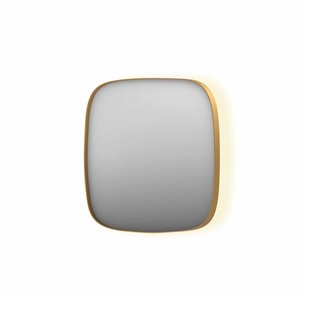 Spiegel INK SP30 60x4x60 cm incl. Indirect LED-Verlichting Rondom en Spiegelverwarming Geborsteld Mat Goud