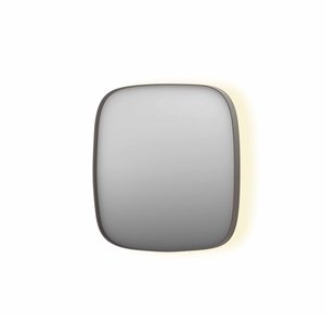 Spiegel INK SP30 60x4x60 cm incl. Indirect LED-Verlichting Rondom en Spiegelverwarming Geborsteld RVS