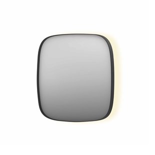 Spiegel INK SP30 80x4x80 cm incl. Indirect LED-Verlichting Rondom en Spiegelverwarming Mat Zwart