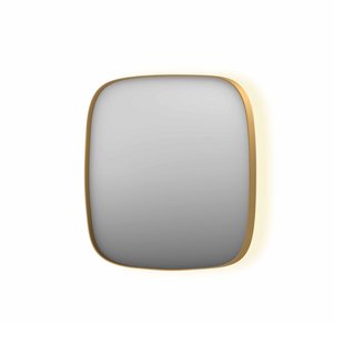 Spiegel INK SP30 80x4x80 cm incl. Indirect LED-Verlichting Rondom en Spiegelverwarming Geborsteld Mat Goud