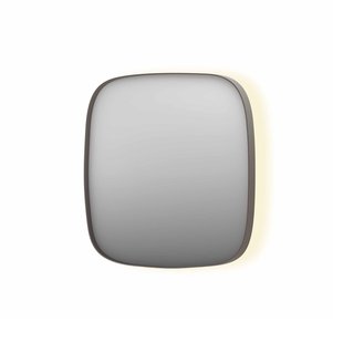 Spiegel INK SP30 80x4x80 cm incl. Indirect LED-Verlichting Rondom en Spiegelverwarming Geborsteld RVS