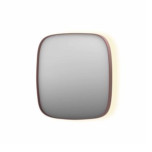 Spiegel INK SP30 80x4x80 cm incl. Indirect LED-Verlichting Rondom en Spiegelverwarming Geborsteld Koper