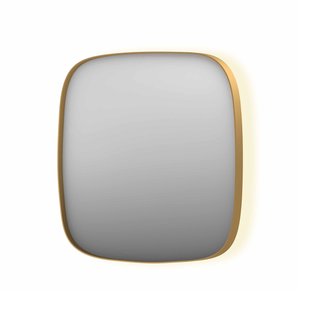 Spiegel INK SP30 100x4x100 cm incl. Indirect LED-Verlichting Rondom en Spiegelverwarming Geborsteld Mat Goud