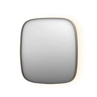 Spiegel INK SP30 100x4x100 cm incl. Indirect LED-Verlichting Rondom en Spiegelverwarming Geborsteld RVS