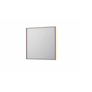 Spiegel INK SP32 80x4x80 cm Incl. Indirect LED-Verlichting Rondom en Spiegelverwarming Geborsteld Koper