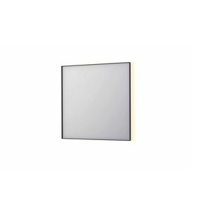 Spiegel INK SP32 80x4x80 cm Incl. Indirect LED-Verlichting Rondom en Spiegelverwarming Geborsteld Metal Black
