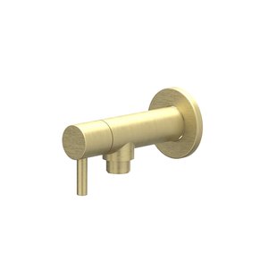 Hoekstopkraan IVY 1/2 3/8 Geborsteld Mat Goud PVD