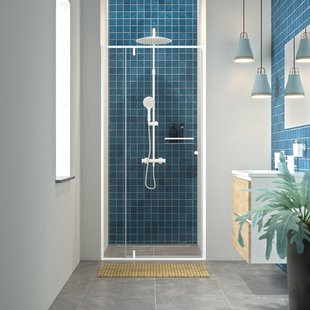 Draaideur Voor Nis Sealskin Contour 100x200 cm Helder Glas 6 mm Mat Wit