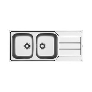 Wastafel Inbouwspoel 2 Bakken Go By Van Marcke Sofia 116x50Cm RVS
