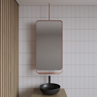 Spiegel Gliss Astra 100x50 Cm Koper Met Planchet En Plafondbevestiging