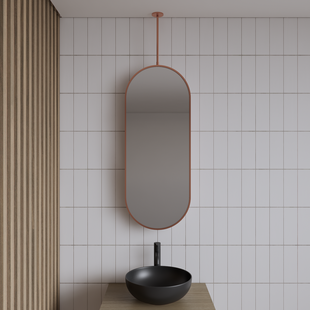 Spiegel Gliss Halo 90x40 Cm Koper Met Plafondbevestiging