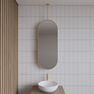 Spiegel Gliss Halo 90x40 Cm Goud Met Plafondbevestiging