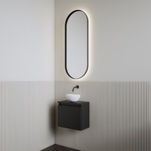 Fonteinset | BWS Leto | Mat Zwart | Waskom Glans Wit