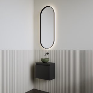 Fonteinset | BWS Leto | Mat Zwart | Waskom Mat Olijf Groen